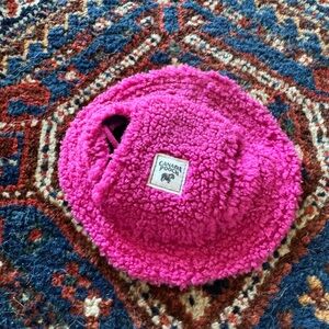 Adorable Canada Pooch small fuzzy pink hat